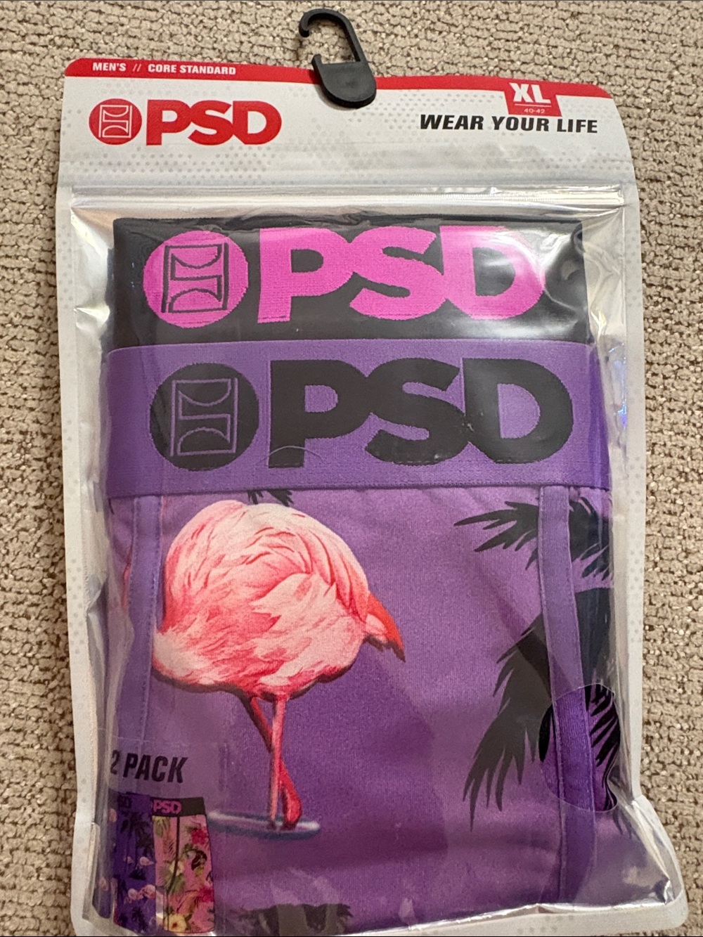 NWT PSD Purple Flamingo and Hawaiian Boxer Briefs Mens XL